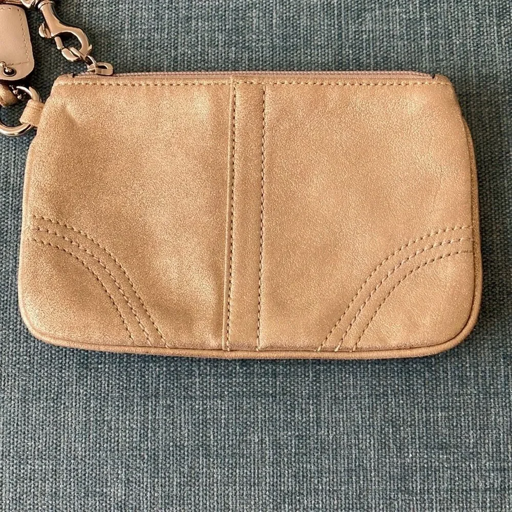 Metallic Coach Wristlet Clutch Purse